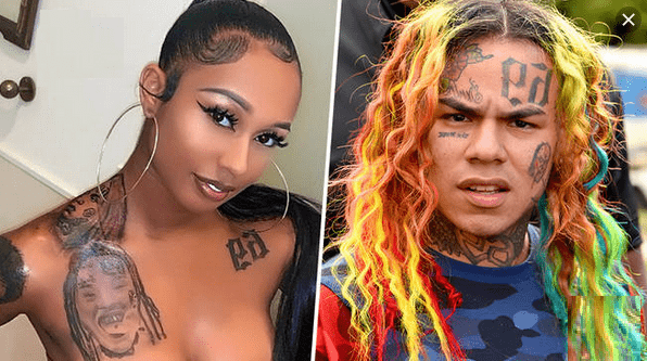 tekashi 6ix9ine girl friend has tattooed him on her breast
