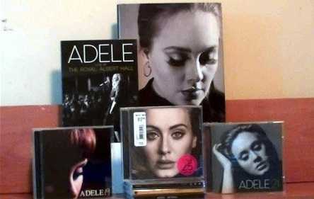 Adele loves the retro CD and cassette collection.