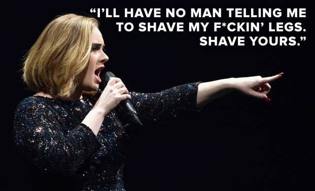 Adele likes her legs hairy