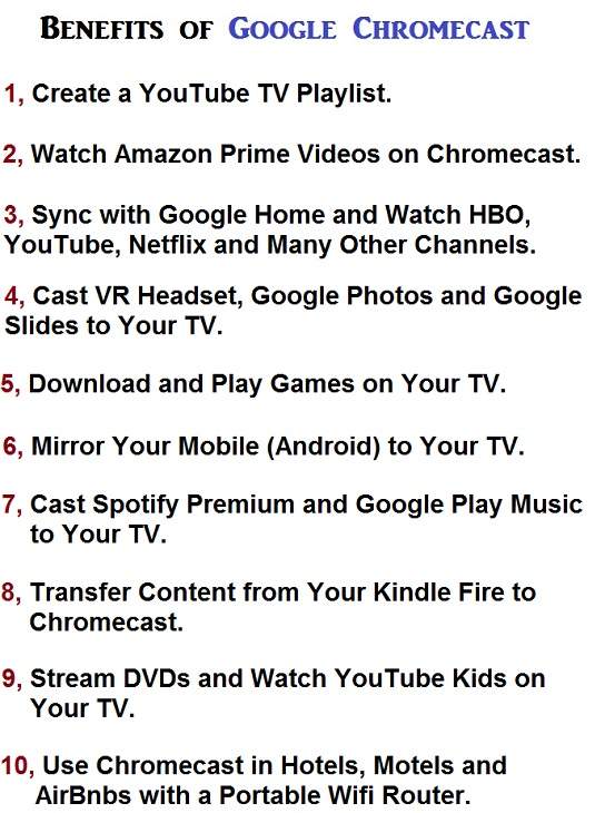 Advantages of Google Chromecast