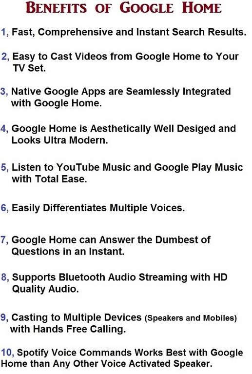 Advantages of Google Home
