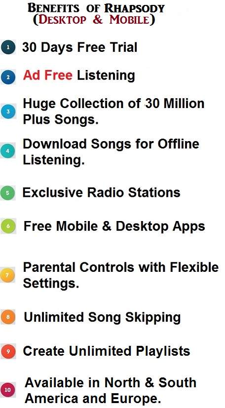 Advantages of Rhapsody or Napster