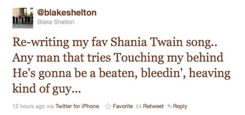 Blake Shelton anti lesbian gay tweets