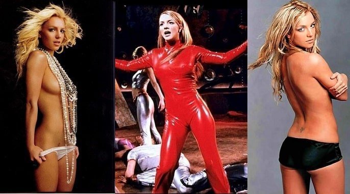 Britney Spears looks sexy in red