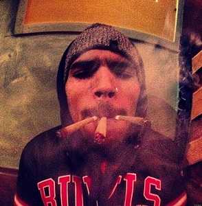 Chris Brown smoked three joints at the same time once in Netherlands.