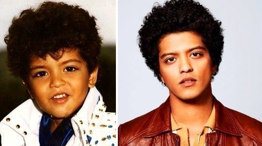 Cute Bruno Mars 1980s and now