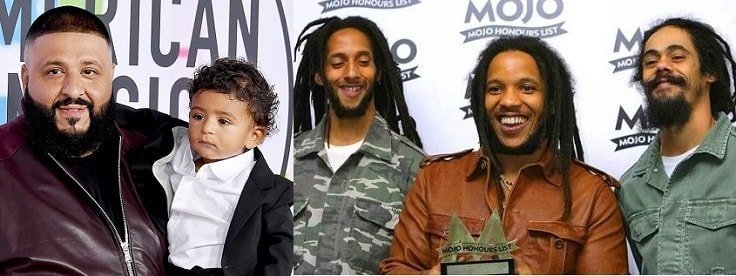 DJ Khaled with Bob Marleys family