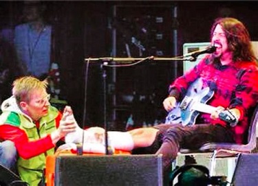 Dave Grohl fractured his leg but still finished the show with the help of Swedish paramedics.