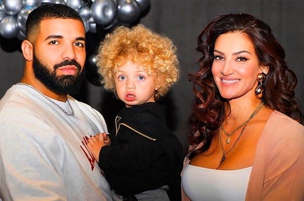 Drake with his son Adonis Graham and ex wife Sophie Brussaux.
