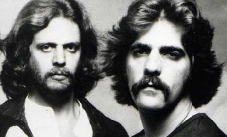 Glenn Frey and Don Felder of The Eagles broke guitar and things at a Californian concert.