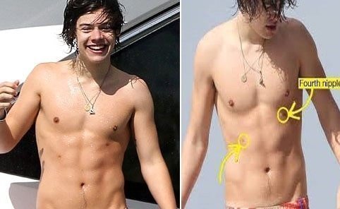 One Directions Harry Styles has 3 nipples