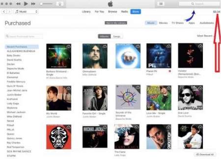 Searching for songs in iTunes app