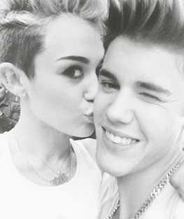 Justin Bieber with Miley Cyrus