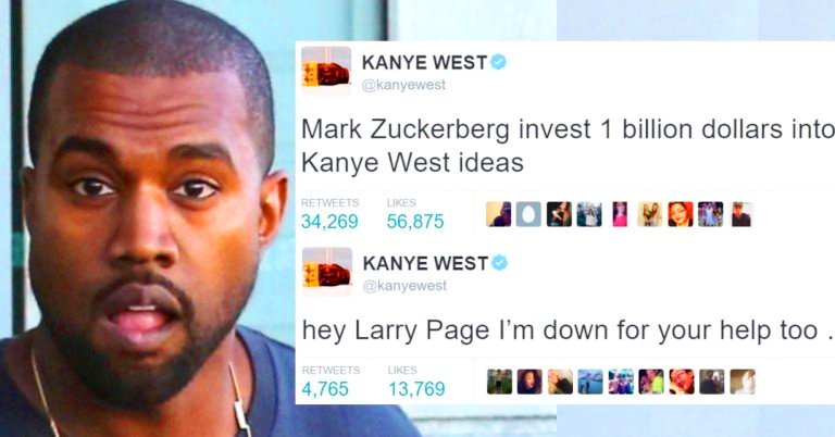 Kanye West begs Mark Zuckerberg and Larry Page for money