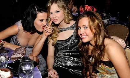 Katy Perry collects Miley Cyrus and Taylor Swifts hair.