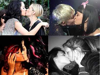 Lesbian Katy Perry kisses