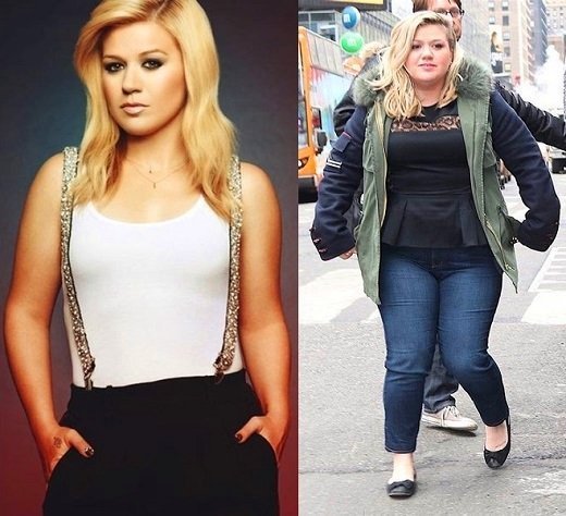 Kelly Clarkson then and now