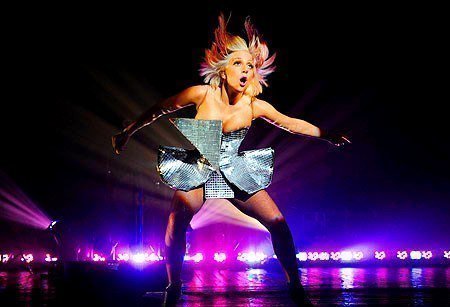 Lady Gaga in mini skirts  live performance