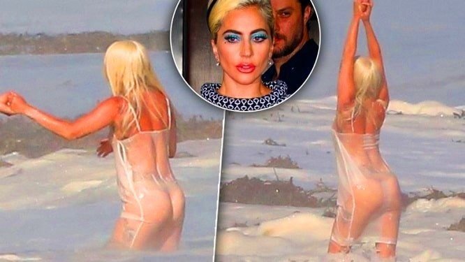 Sexy Lady Gaga booty in revealing clothes