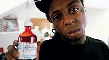 Lil Wayne gets high from a cocktail of drugs.