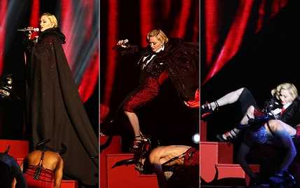Madonna's BRIT award fall was highly embarrassing as well as dangerous.