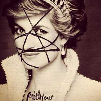 Madonna wrapped Princess Diana's face in black string for her latest album.