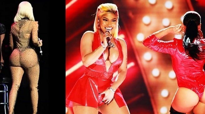 Nicki Minaj shows bare booty during live performance