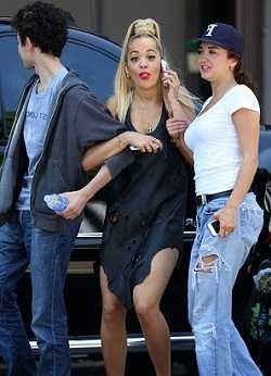 Rita Ora with younger brother and sister