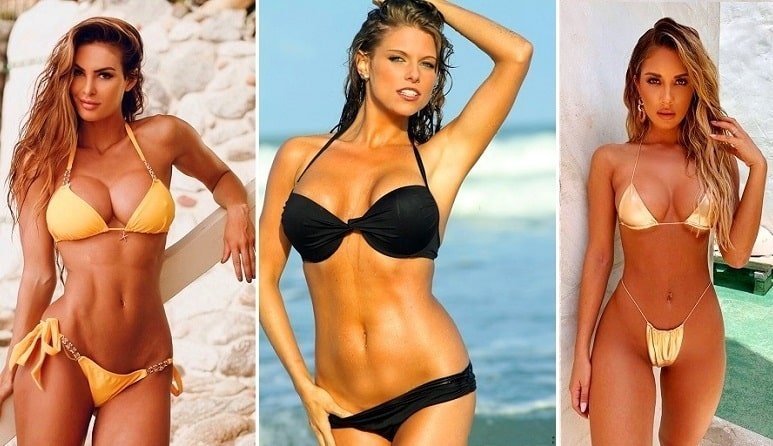 Topless bikini models nude