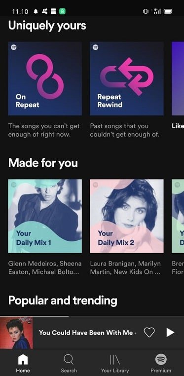 Spotify mobile app screenshot 