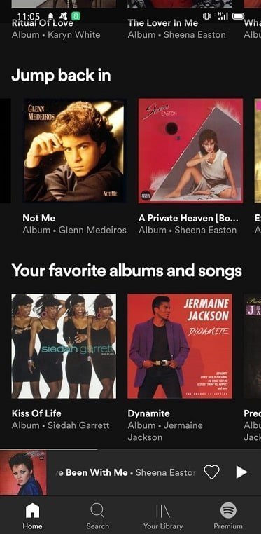 Spotify mobile app free version screenshot 