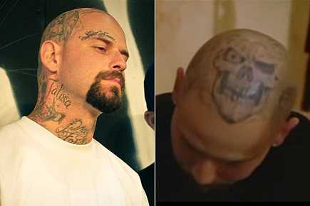 Skinhead Rob has the most deceptive tattoos in his body.