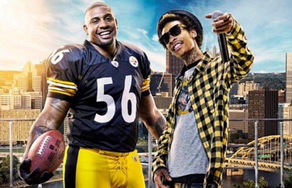 Wiz Khalifa is a die hard fan of  Pittsburg Steelers