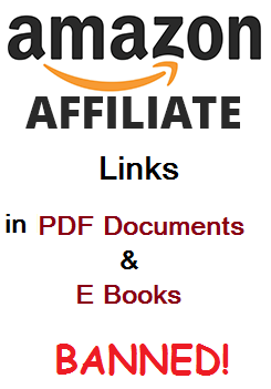 amazon affiliate links in ebooks and pdf documents, banned