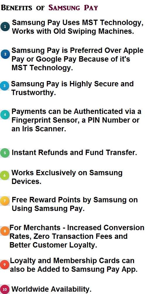 Advantages of samsung pay