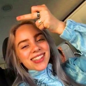 Billie Eilish middle finger instagram post