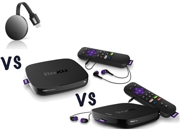 Difference between chromecast 4k , Roku Express , Roku express plus