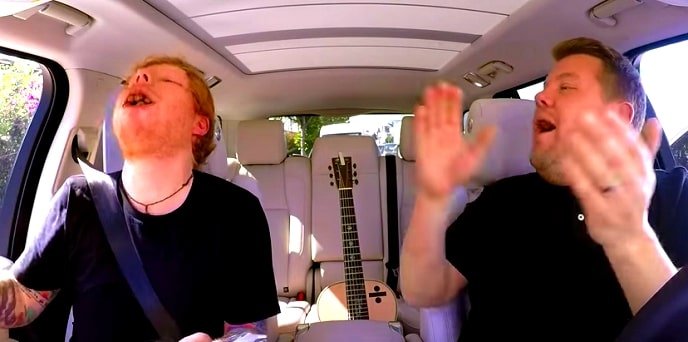 Ed Sheeran loves to stuff things in his mouth