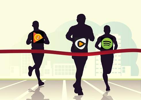 Difference between google play music, rhapsody and spotify
