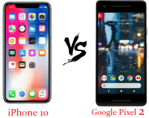 difference between iphone 10 and google pixel 2