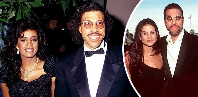 Lionel Richie with his ex wives