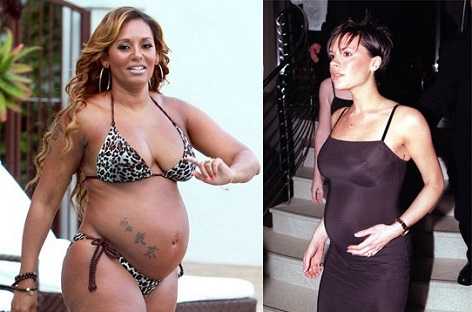 Mel B and Victoria Beckham pregnant pics