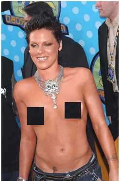 Pink was topless in most parties in 2000s