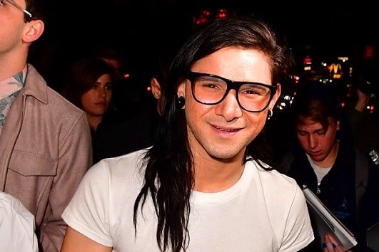 Skrillex happy and smiling