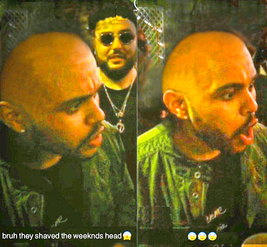 the weeknd abel bald pics