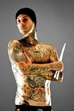 Travis Barker of Blink 182 has tattoo covered body