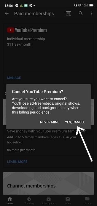 How to get a refund for a YouTube Premium account